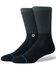 Image #1 - Stance Men's Icon Crew Socks, Black, hi-res