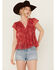 Image #1 - Free People Women's Printed Padma Top, Red, hi-res