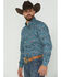 Roper Men's Autumn Sky Paisley Print Long Sleeve Button Down Shirt, Blue, hi-res