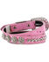 Image #4 - Shyanne Girl's Ostrich Print Rhinestone Belt, Pink, hi-res