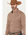 Image #2 - RANK 45® Men's Spur Printed Long Sleeve Button-Down Stretch Western Shirt, Pecan, hi-res
