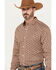 Image #2 - RANK 45® Men's Spur Printed Long Sleeve Button-Down Stretch Western Shirt , Pecan, hi-res