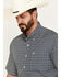 Image #2 - Cinch Men's ARENAFLEX Geo Print Short Sleeve Button Down Western Shirt, Navy, hi-res