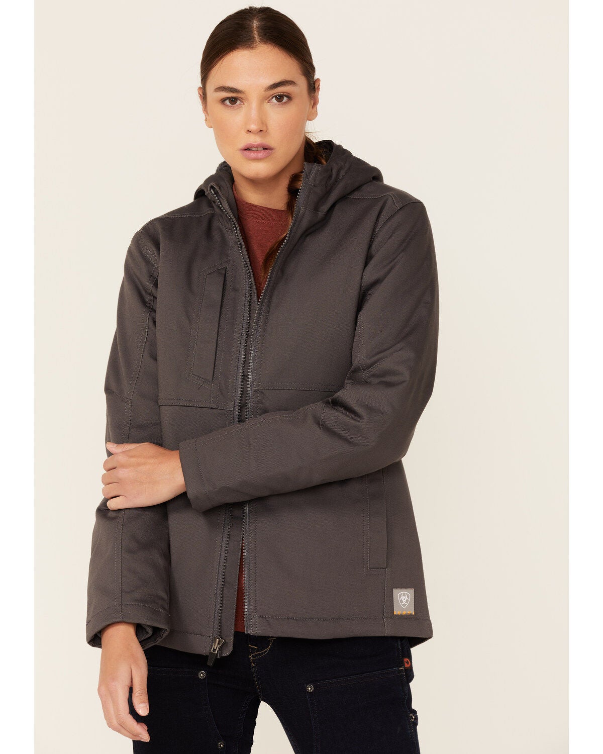 Ariat Women's Rebar DuraCanvas Insulated Jacket, Grey, hi-res