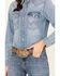 Image #3 - Wrangler Retro Women's Light Wash Denim Long Sleeve Snap Western Shirt, Light Wash, hi-res