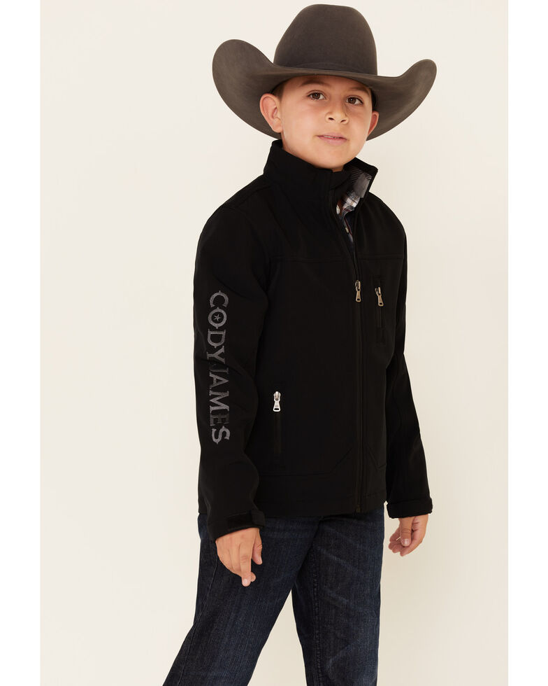 Cody James Boys' Black Embroidered Steamboat Softshell Bonded Jacket , Black, hi-res
