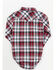 Wrangler Infant Boys' Plaid Print Long Sleeve Onesie, Red, hi-res