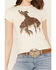 Shyanne Women's Just Ride Short Sleeve Girlfriend Crew Neck Graphic Tee, Cream, hi-res