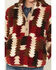 Image #3 - Ariat Women's Triangle Print Berber Pullover, Burgundy, hi-res