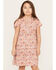 Image #2 - Shyanne Girls' Floral Printed Ruffle Dress, Cream, hi-res