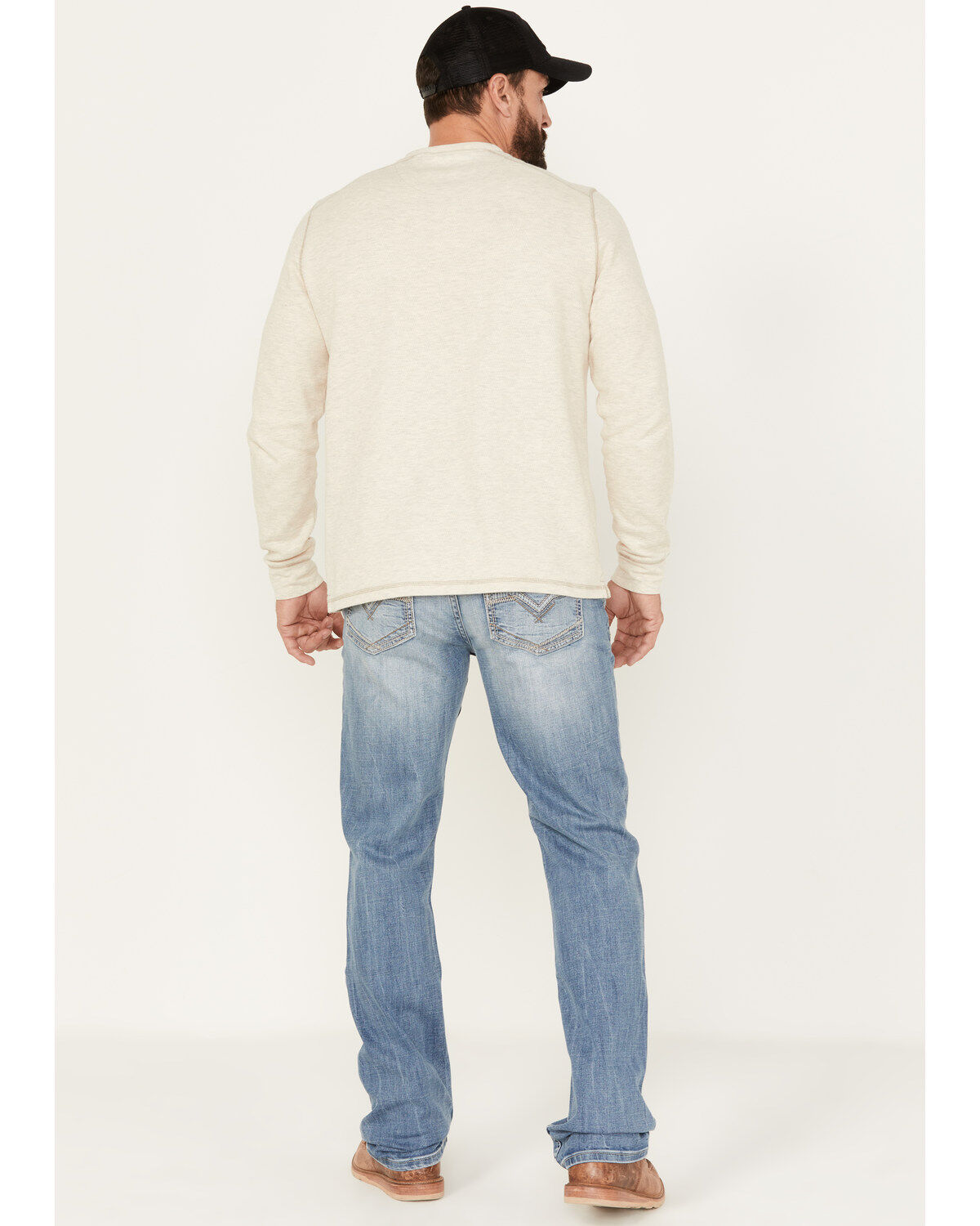 Image #3 - Moonshine Spirit Men's Fire Water Wash Decker Slim Straight Stretch Denim Jeans, Light Medium Wash, hi-res