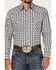 Image #3 - Rough Stock By Panhandle Men's Dobby Small Plaid Print Long Sleeve Pearl Snap Western Shirt, White, hi-res