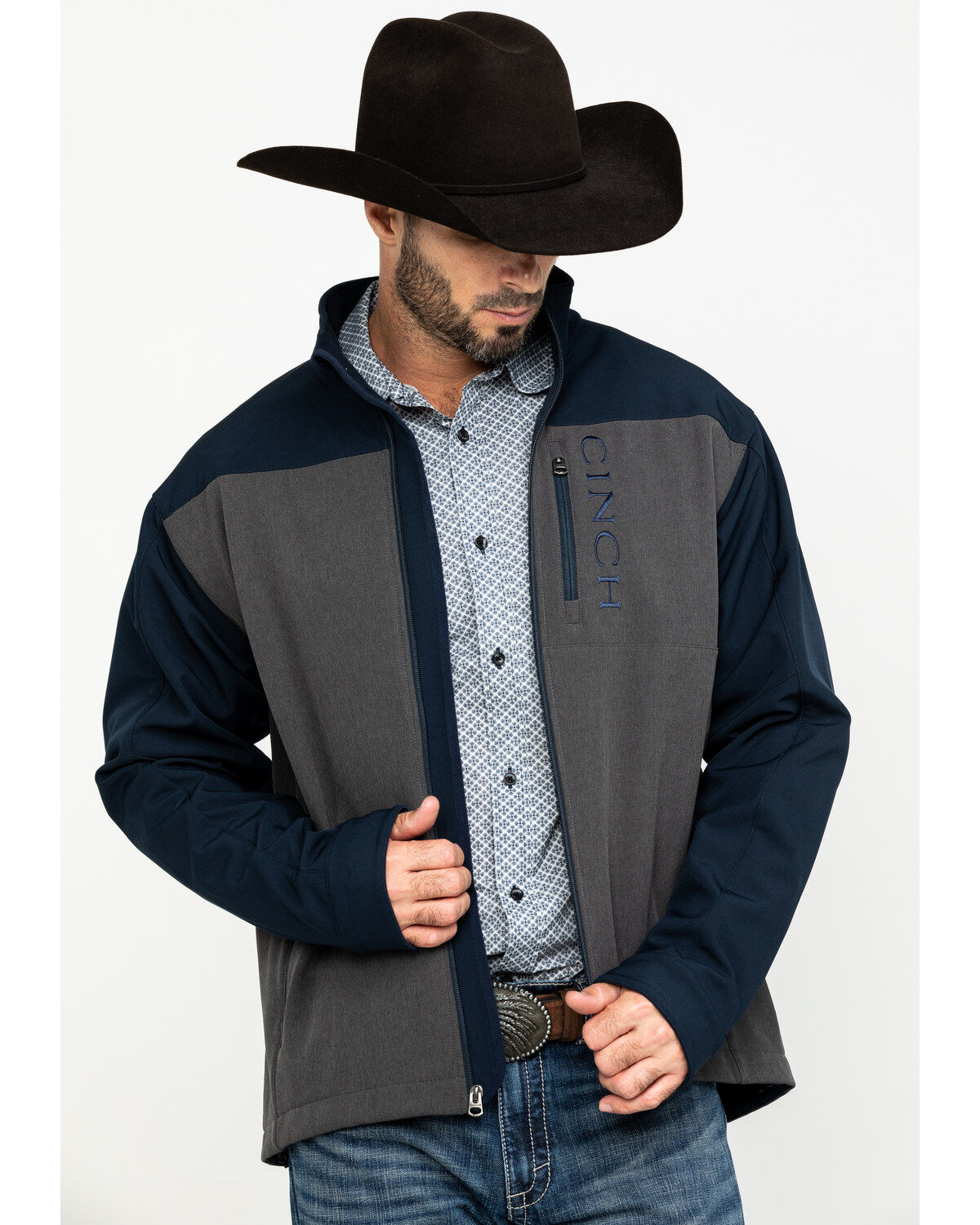 Image #5 - Cinch Men's Multi Color Blocked Softshell Bonded Jacket , , hi-res