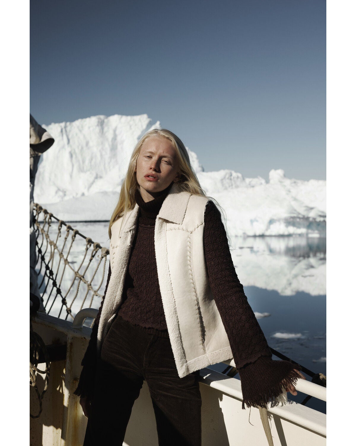 Cripple Creek Women's Shearling Faux Suede Vest, Cream, hi-res