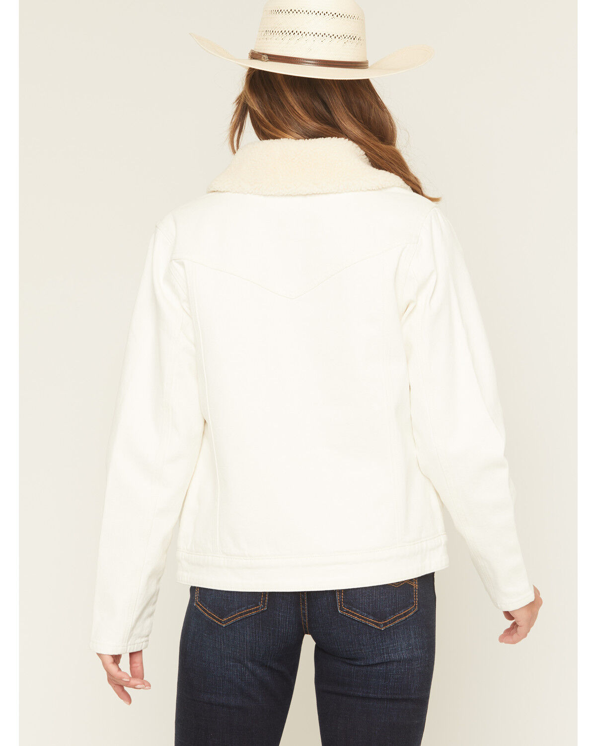 Image #4 - Shyanne Women's Sherpa Lined Denim Jacket, Off White, hi-res