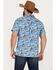Cinch Men's Camp Tumbleweed Cowboy Short Sleeve Button Down Western Shirt, Blue, hi-res