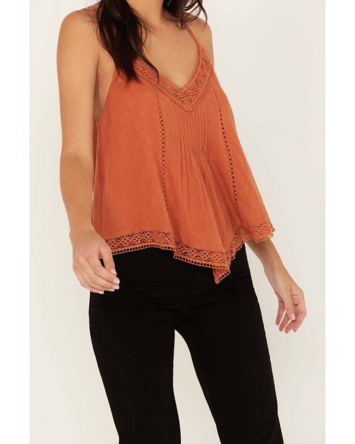 Image #3 - Miss Me Women's Handkerchief Hem Sleeveless Top, Rust Copper, hi-res
