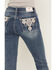 Image #2 - Grace in LA Women's Medium Wash Mid Rise Embellished 32" Bootcut Stretch Denim Jeans, Medium Wash, hi-res