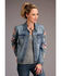 Stetson Women's Floral Embroidered Denim Jacket , Blue, hi-res