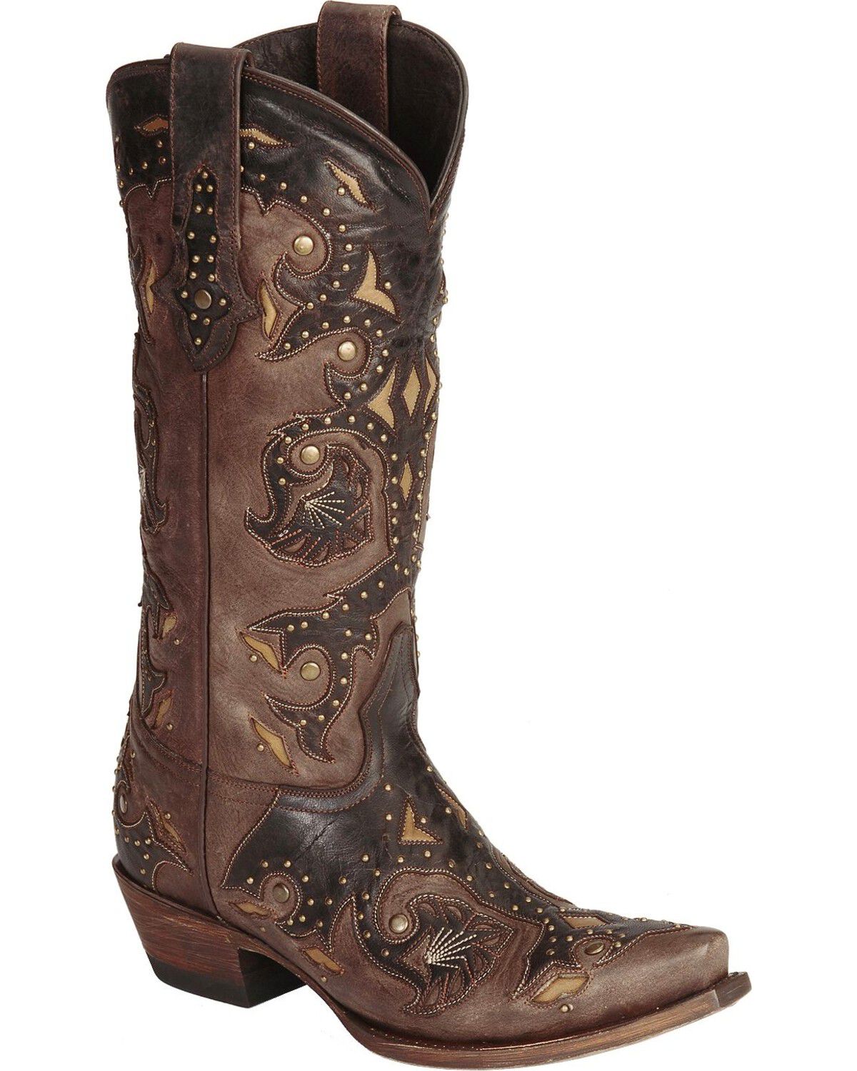 Image #1 - Lucchese Women's Handmade 1883 Studded Fiona Cowgirl Boots - Snip Toe, , hi-res