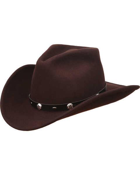 Silverado Men's Rattler Crushable Felt Western Fashion Hat, Chocolate, hi-res