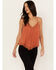 Image #1 - Miss Me Women's Handkerchief Hem Sleeveless Top, Rust Copper, hi-res