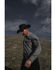 Image #1 - Blue Ranchwear Men's Small Plaid Long Sleeve Snap Western Shirt, Navy, hi-res