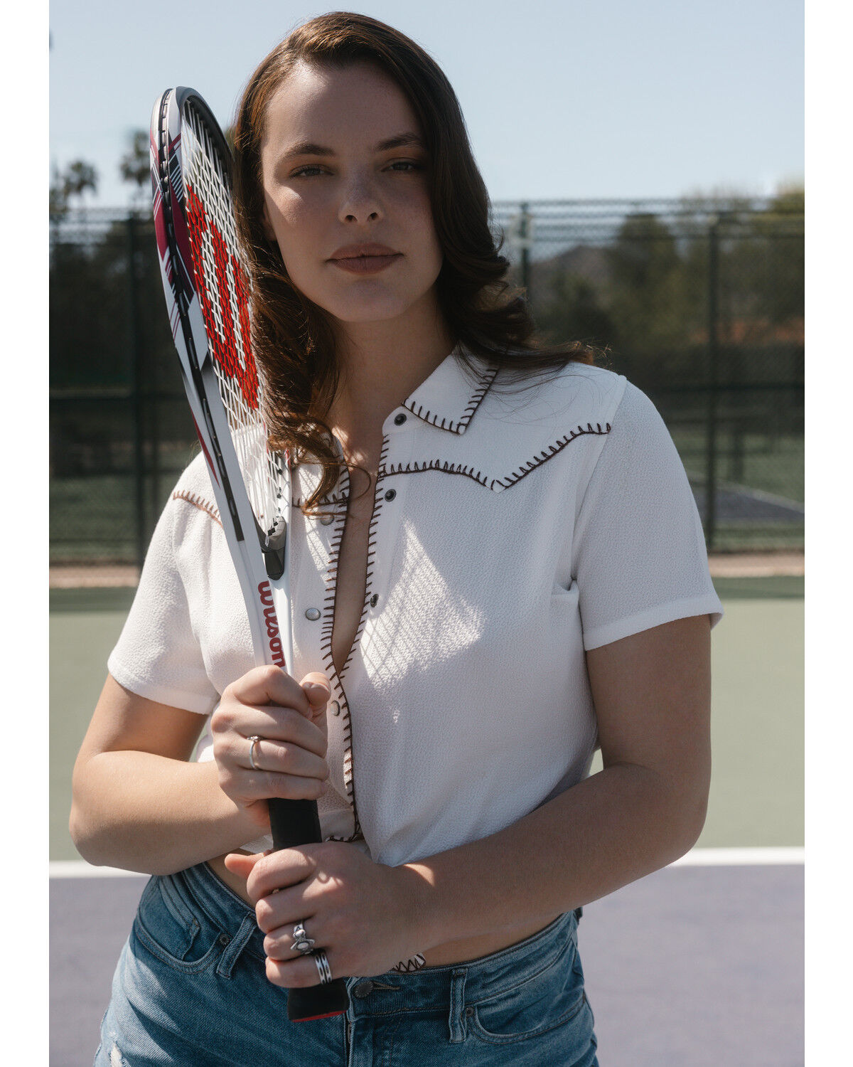 Idyllwind Women's Featherlight Short Sleeve Snap Stretch Western Shirt, Ivory, hi-res