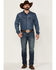 Cinch Men's Jesse Medium Stonewash Performance Stretch Slim Straight Jeans , Indigo, hi-res