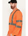 Image #2 - Hawx Men's Solid Enhanced Hi-Vis Long Sleeve Pocket Work T-Shirt , Orange, hi-res