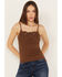 Image #1 - Shyanne Women's Crochet Rib Cami, Medium Brown, hi-res