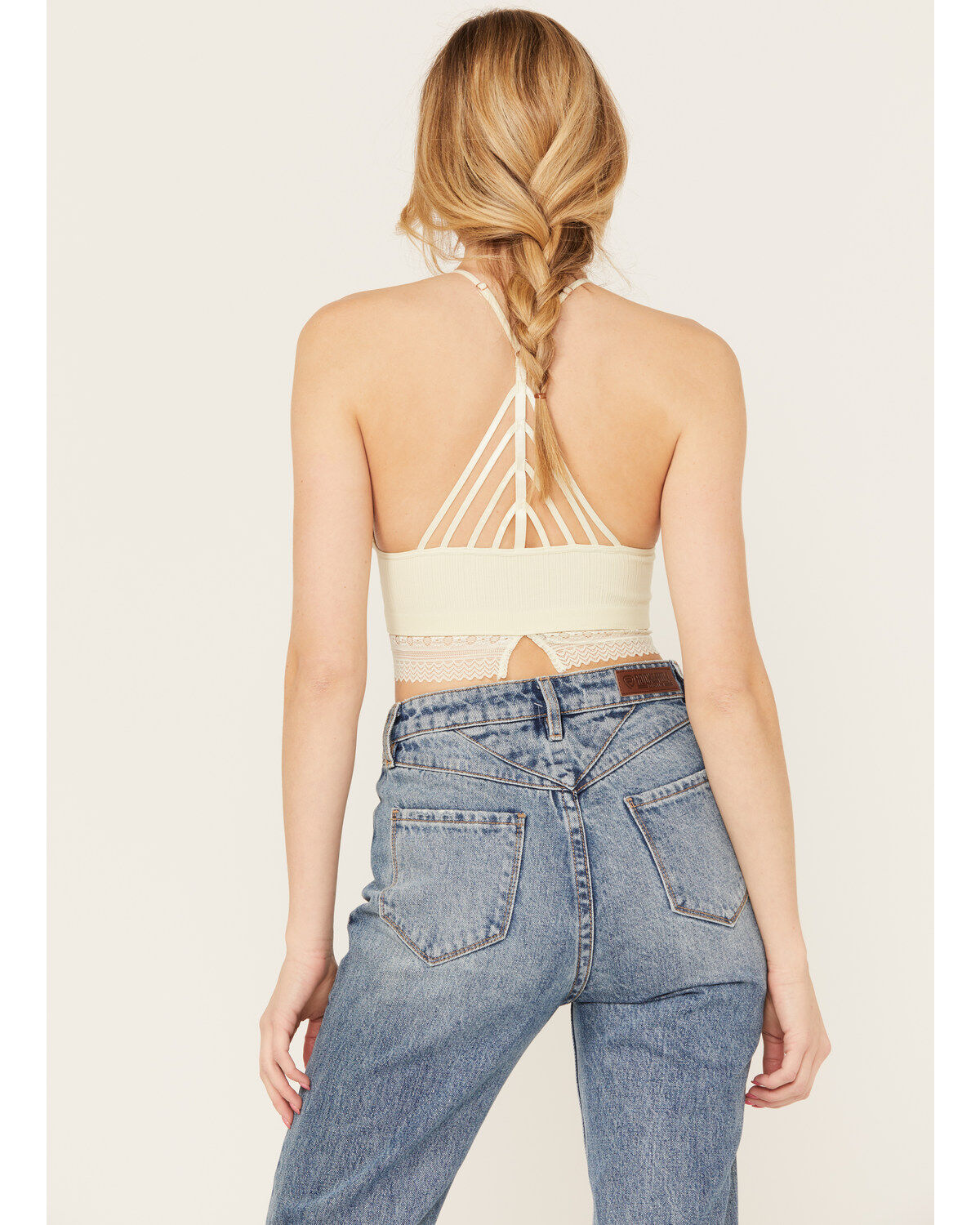 Image #4 - Fornia Women's Halter Lace Trim Bralette, Mint, hi-res