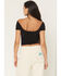 Image #4 - Fornia Women's Ruching Solid Short Sleeve Tee, Black, hi-res