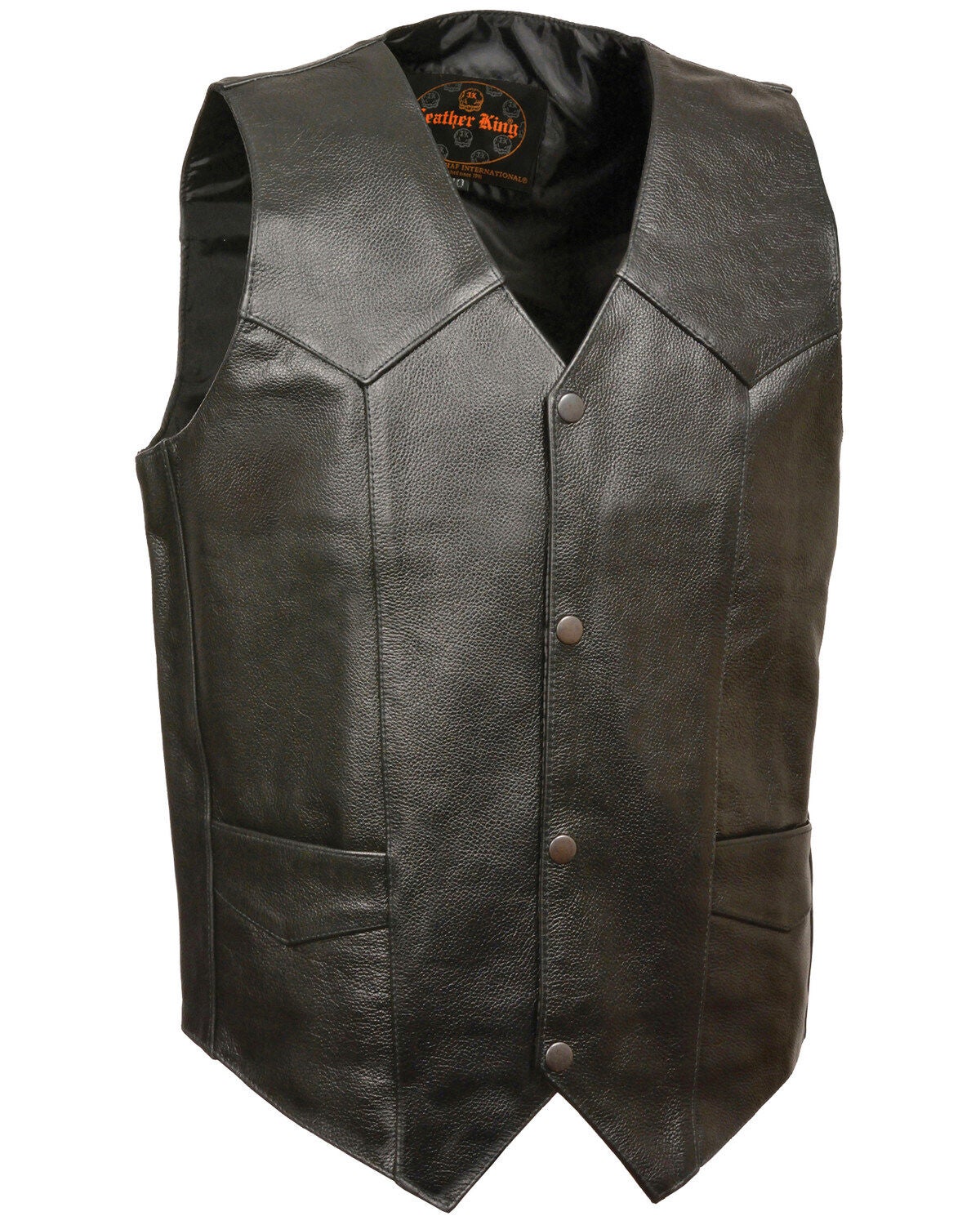 Milwaukee Leather Men's Snap Front Biker Vest, Black, hi-res