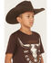 Image #2 - Cody James Boys' USA Steerhead Short Sleeve Graphic T-Shirt, Dark Brown, hi-res