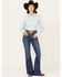 Image #1 - Rock & Roll Denim Women's Medium Wash High Rise Curved Yoke Trouser Stretch Denim Jeans, Medium Wash, hi-res