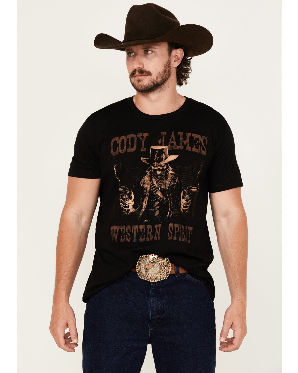 Cody James Men's Ghost Gunslinger Short Sleeve Graphic T-Shirt, Black, hi-res