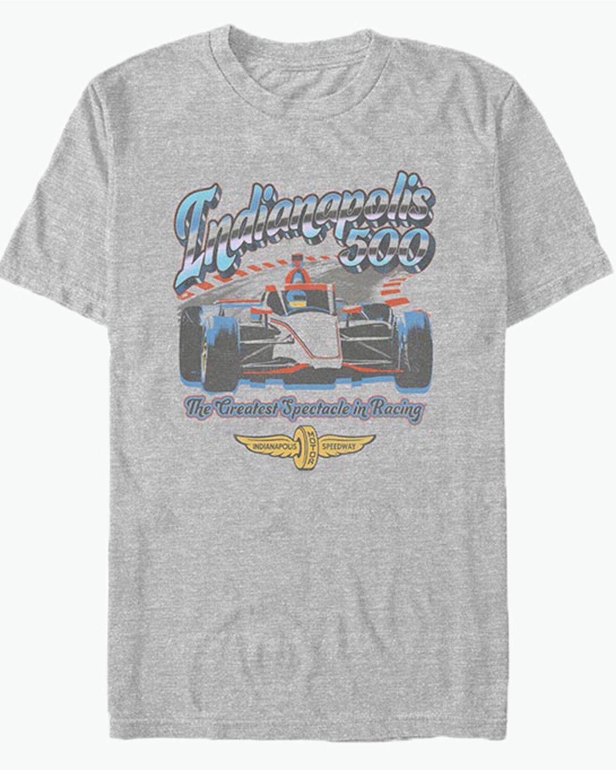 Image #1 - Americana Men's Indy 500 Chrome Short Sleeve Graphic T-Shirt, Charcoal, hi-res