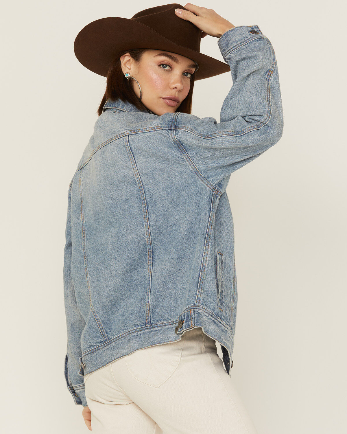 Image #4 - Unpublished Denim Women's Light Wash Davie Denim Trucker Jacket, , hi-res