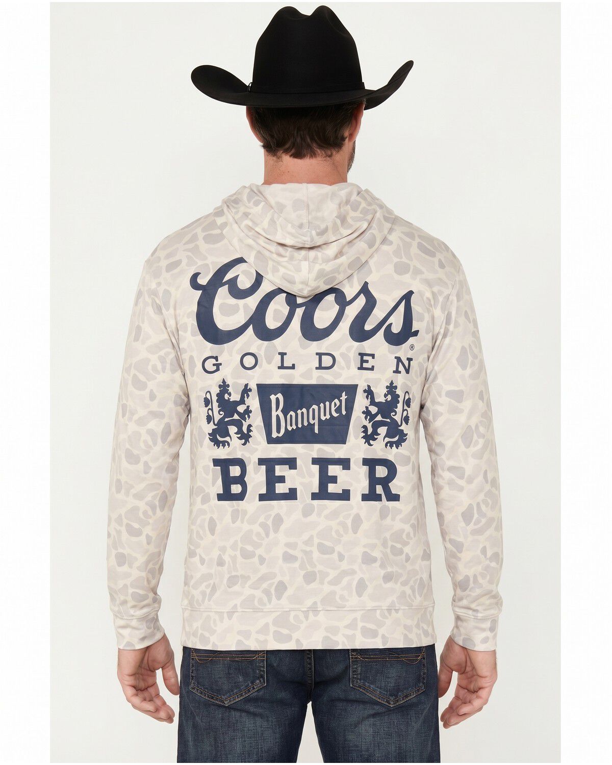Image #2 - Coors Men's Logo Camo Tech Hooded Long Sleeve Shirt, Natural, hi-res