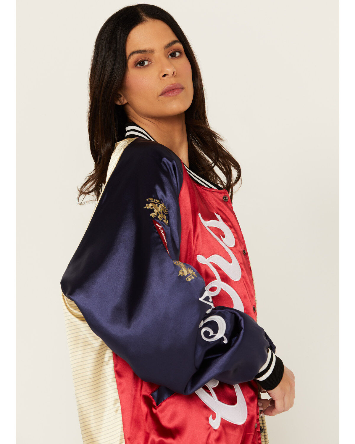 Image #3 - The Laundry Room Women's Satin Heritage Coors Bomber Jacket, Multi, hi-res