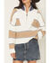 Image #3 - Elan Women's Striped Half Zip Sweater, Camel, hi-res