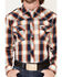 Image #3 - Cowboy Hardware Men's Hombre Large Plaid Pearl Snap Western Shirt, Orange, hi-res