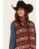 Image #2 - Shyanne Women's Southwestern Print Micro Fleece Vest, Dark Red, hi-res