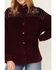 Cleo + Wolf Women's Embroidered Velvet Shacket, Grape, hi-res