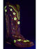 Image #2 - Corral Women's Floral Blacklight Western Boots - Square Toe, Black, hi-res