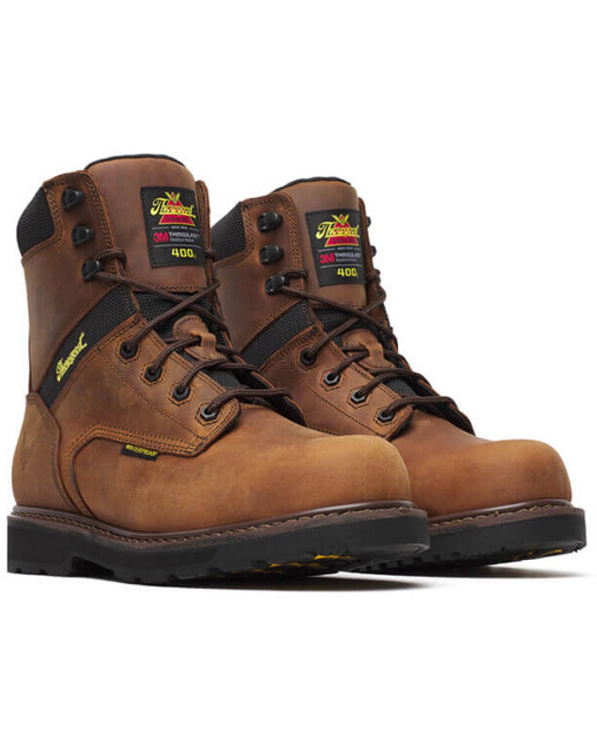 Thorogood Men's Jobsite Series 8" Crazy Horse Waterproof Insulated Work Boots - Composite Toe, Brown, hi-res