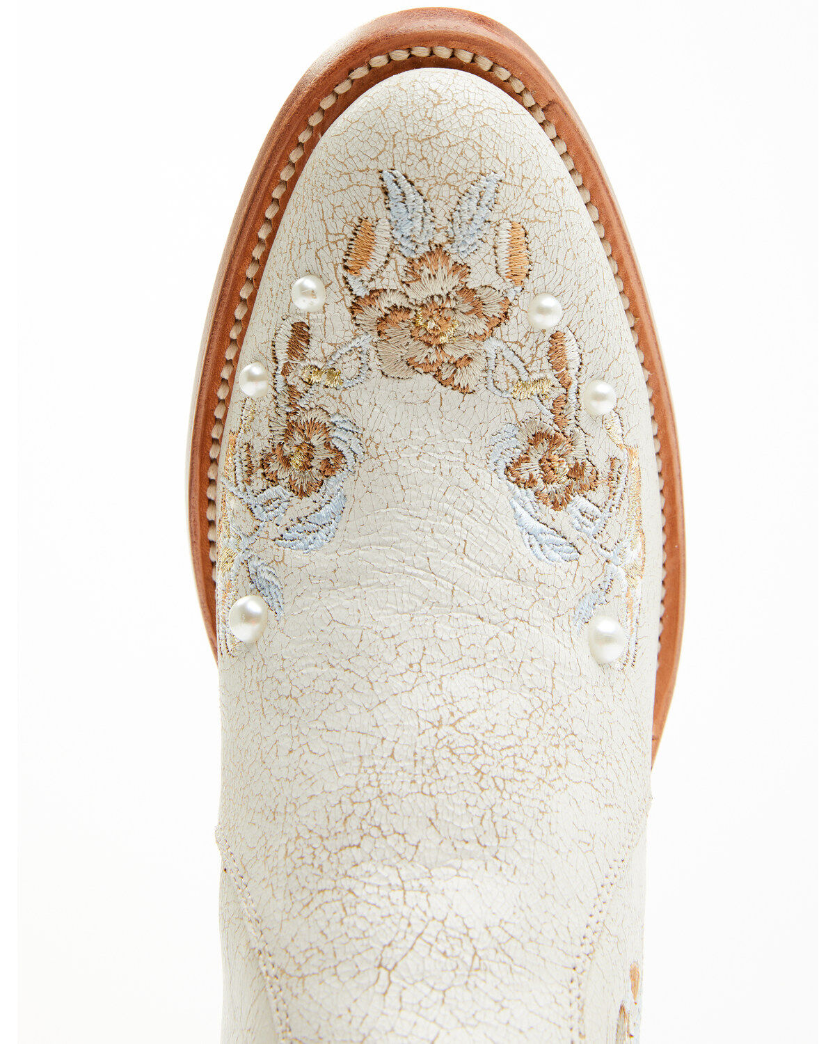 Image #6 - Shyanne Women's Carine Crackadela Floral Western Fashion Booties - Round Toe, White, hi-res