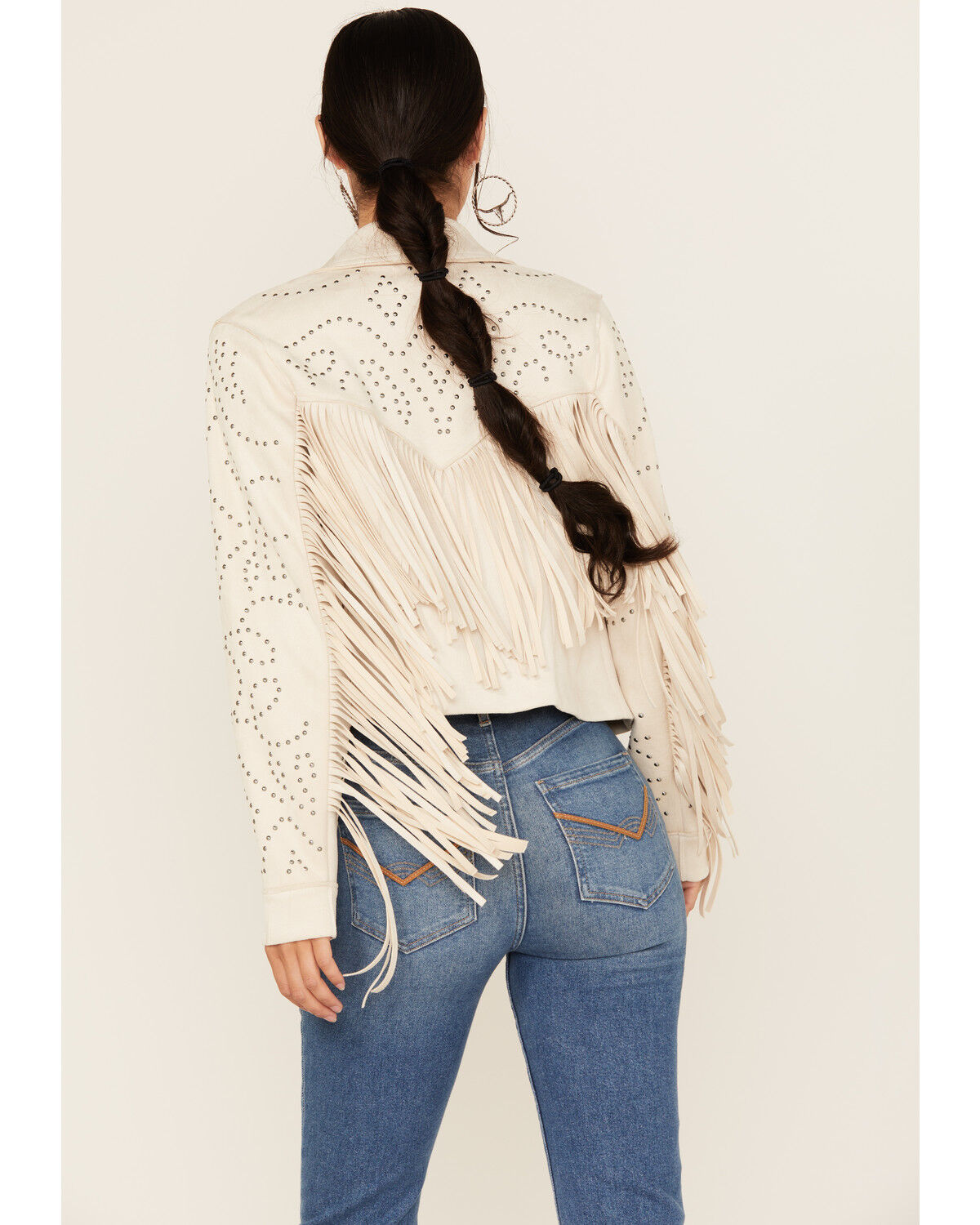 Image #4 - Idyllwind Women's Blair Fringe and Studded Faux Suede Snap Jacket, , hi-res