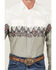 Image #3 - Wrangler Men's Checotah Border Print Long Sleeve Pearl Snap Western Shirt, White, hi-res